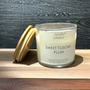 Sweet Tuscan Plum 3 Wick Candle with Bamboo Lid