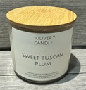 Sweet Tuscan Plum 3 Wick Candle with Bamboo Lid