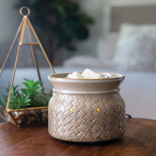 Basketweave Illuminaire Wax Melt Fan Fragrance Warmer