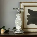 Swirling Glitter LED Pedestal Candle Holder