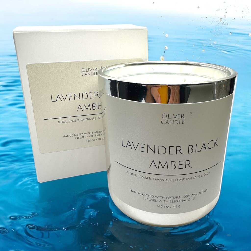 Lavendar Black Amber Luxury Candle