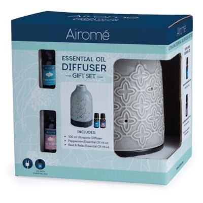 Airom Jasmine 3-Piece Medium Ultrasonic Essential Oil Diffuser Gift Set