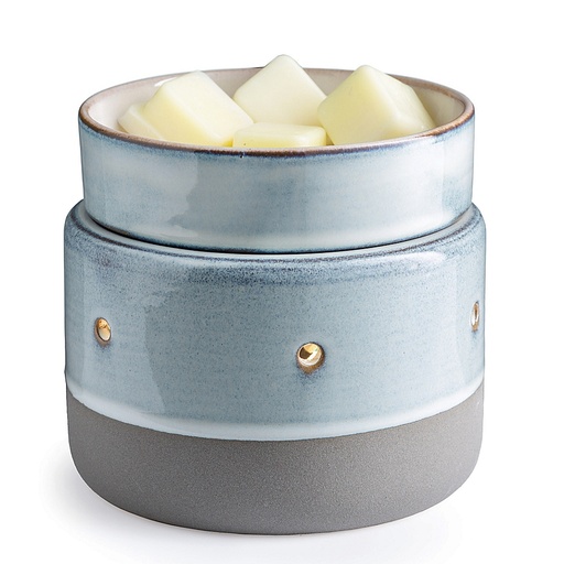 CANDLE WARMERS ETC 2-in-1 Deluxe Candle and Wax Fragrance Warmer  Glazed Concrete