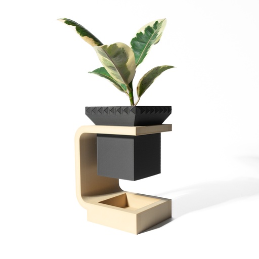THE DAKA PLANTER POT WITH DRAINAGE TRAY & STAND